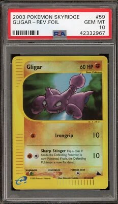 Pokemon Gligar Skyridge Reverse Holo #59 PSA 10 Gem Mint - Image 1 of 2