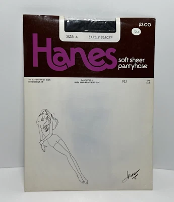 De Colección Hanes Cantrece II Panty Manguera Estilo 955 Talla A A Apenas Negro Suave Transparente Foto 1 de 2