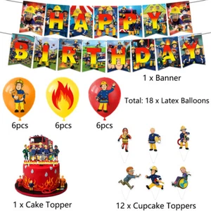 33PCS Firman Sam Balloons Firefighter Theme Birthday Party Gift For Children Kid - Picture 1 of 5