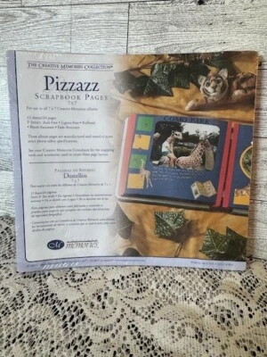 Páginas de álbum de recortes Creative Memories Pizzazz 7x7 azul rojo borde nuevo de lote 2003 Foto 1 de 3