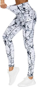 Thick High Waist Yoga Pants with Pockets, Tummy Control Workout Running Yoga Leg - Picture 1 of 12