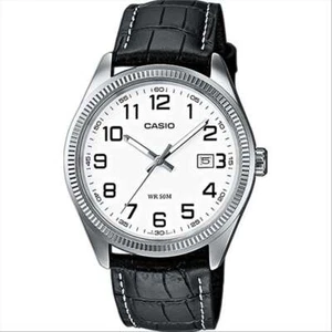 Damenuhr CASIO LTP-1302PL-7BVEG Leder Schwarz Weisse Klassiker Vintage - Bild 1 von 1