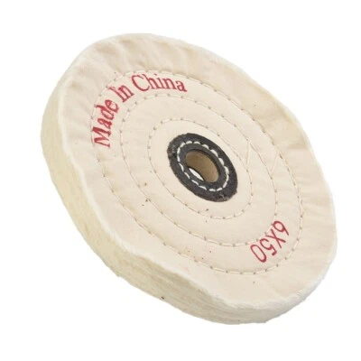 6 Flannel Buffing Polishing Wheel Disc 1/2  for ARBOR Buffer Grinder White Pad - Image 1 of 4