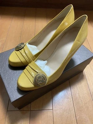 GUCCI Bombas Tacón Cuero Amarillo EU35.5/US5.5 106789c - Imagen 1 de 4