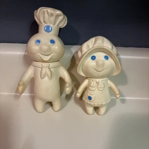 Vintage Pillsbury Doughboy 1971 & Poppin Poppie Fresh 1972 Vinyl Figuren - Bild 1 von 10