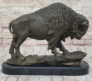 Antike Heißguss Wien Bronze Bison Büffel Statue Skulptur Tier Deko Geschenk - Bild 1 von 10