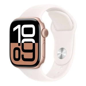 Apple Watch Series 10 GPS 42mm Rose Gold Aluminium Case w/ Light Blush Sport ... - Picture 1 of 4