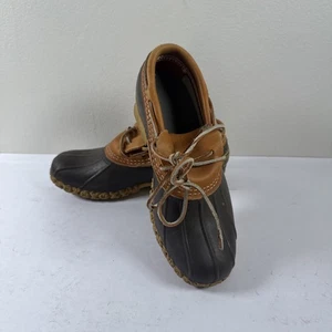 LL Bean Boots Duck Mocs Size 6M Tan Brown Womens Made in Maine USA Shoes - Picture 1 of 8