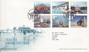 GB Stamps First Day Cover Seaside Architecture, pier, lido, lighthouse SHS 2014 - Picture 1 of 1