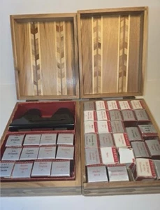 1940s Tru-Vue Stereoscope Viewer 39 Films in 2 Wood Box President Lincoln Vtg - Picture 1 of 8