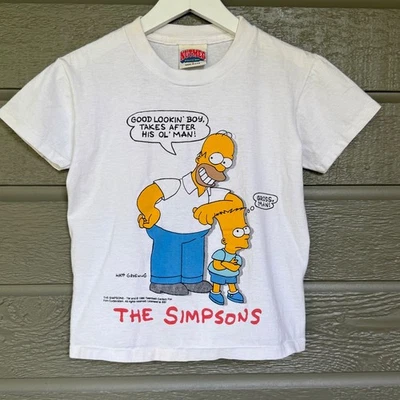 Camiseta De Colección LOS SIMPSON Nuez moscada Juvenil Pequeña "Good Lookin' Boy" Años 90 Foto 1 de 4