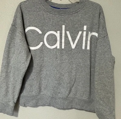 Moletom Calvin Klein Performance Feminino Tamanho Médio Cinza Usado - Imagem 1 de 4