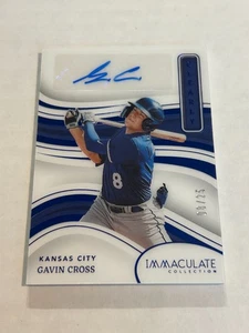2023 PANINI IMMACULATE GAVIN CROSS 8/25 BLUE FOIL AUTO ROYALS SSP - Picture 1 of 2