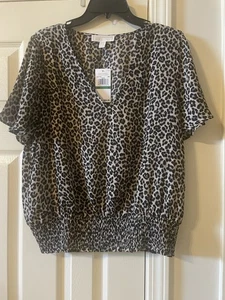 Michael Kors Kurzarm Damen Bluse Large Leopardenmuster - Bild 1 von 5
