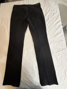 Levis 505 Straight Leg Jeans Womens 10 L /C Stretch Black Cotton Blend SLV 0165 - Picture 1 of 15