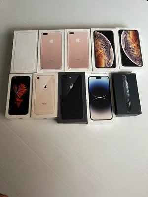 Lote de 10 cajas vacías OEM Apple iPhone para 5,6s,6,7 y 8 Plus,Xs Max,14 Pro Max Foto 1 de 4
