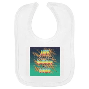 'Holiday Joy Brightens the World' Soft Cotton Baby Bib (BI00061724) - Picture 1 of 3