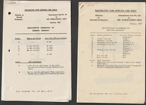 1945 OFFICIAL RECOGNITION HANDBOOKS OF BRITISH & GERMAN AIRCRAFT - Picture 1 of 2