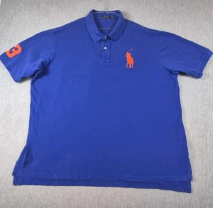 Polo Ralph Lauren Polo Shirt Mens Size 3XLT Tall Blue Preppy Orange Pony #3 - Picture 1 of 20