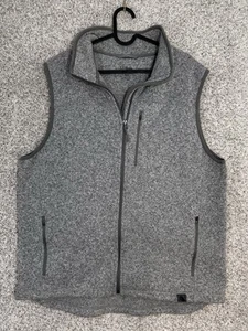 L.L. Bean Vest Men large Reg Gray Fleece Full Zip Outdoors Hiking - Picture 1 of 6