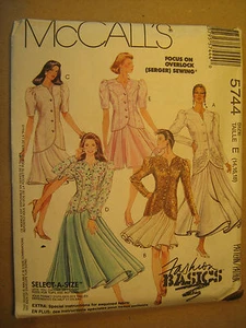 UNCUT Sewing Pattern 1992 McCall's SIZE 8 10 12 JACKET Skirt 5744 [Z24] - Picture 1 of 1