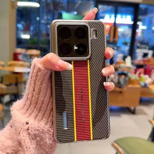 Per XiaoMi 15 Pro, custodia telaio placcatura rigida modello fibra di carbonio ibrida - Foto 1 di 15