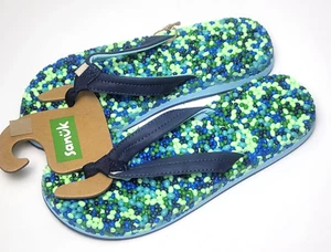 Sanuk Womens Bubblecush Navy Multi 9 - Picture 1 of 4