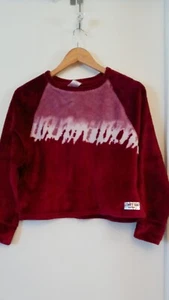 Justice Girls Cropped Sweatshirt Pajama Top Burgundy Pink Size L - Picture 1 of 5