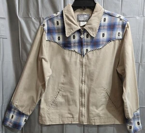 Vintage Damen Sam & Libby hellbraune Western Style Jacke 100% Baumwolle Größe MED  - Bild 1 von 15