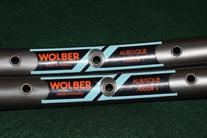 Juego de bordes tubulares WOLBER Aubisque 700c 28"" 36 agujeros marrón oscuro hecho en Francia nuevo de lote antiguo - Imagen 1 de 9