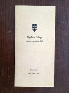 1967 PINK FLOYD: PROGRAMM FÜR MAGDALEN COLLEGE GEDENKBALL OXFORD UNI - Bild 1 von 8