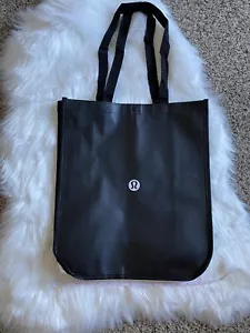Lululemon Reusable Tote Shopping Bag Large Black Yoga Logo New - Picture 1 of 1