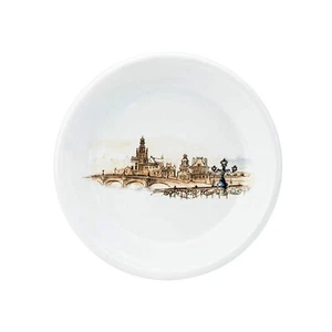 Stylish Enamel Plates, White Round Dinner Serving Platter - City, 7 Inches - Picture 1 of 1