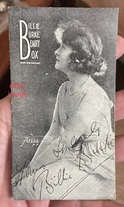 ca.1921-1922 Movie Star Endorsed BILLY BURKE BEAUTY BOX Makeup Advertising CARD - Picture 1 of 4