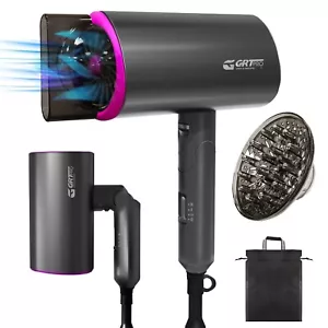 GRT PRO Asciugacapelli da Viaggio Ionico Pieghevole 2200W Phon per Capelli - Foto 1 di 7