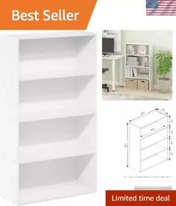 Multifunctional White Bookcase - Ideal for Home Office, Classroom & More - Picture 1 of 8