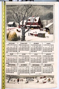 De colección Kay Dee Arte Popular 1982 Granja Caballos Calendario Plato Toalla de Té Invierno Otoño - Imagen 1 de 15
