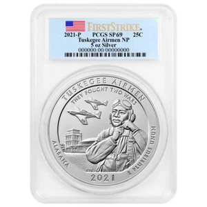 2021-P 5 oz Silver Tuskegee Airmen National Historic Site ATB Specimen PCGS S... - Picture 1 of 2