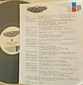 RADIO SHOW 1/19/89 COUNTRY GOLD THIS WEEK JAN 77: TAMMY WYNETTE, WILLIE NELSON - Picture 1 of 1