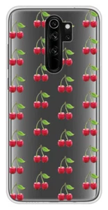 Coque en silicone imprimée compatible Xiaomi Redmi Note 8 Pro Cerises Gris - Picture 1 of 3