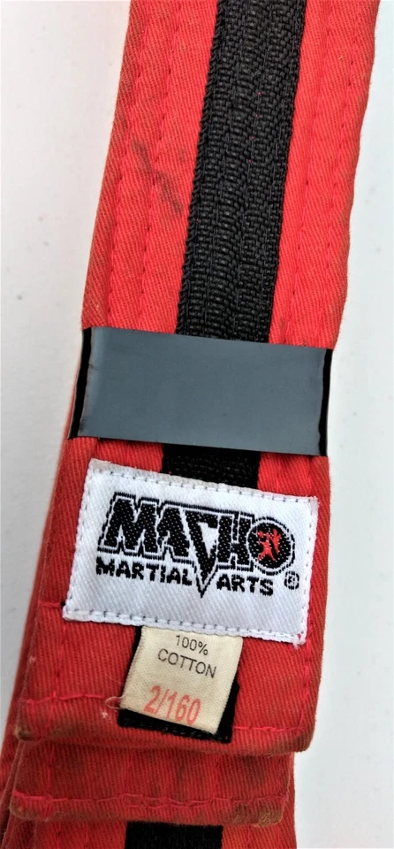 Martial Arts / MMA Belt by Macho - Size: 2/160 ~ Red with Black Stripe - Image 1 of 4