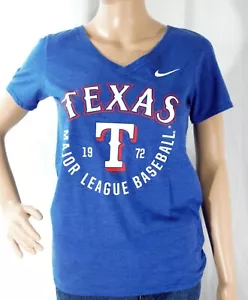 T-shirt Nike MLB Baseball Texas Rangers donna slim fit blu scollo a V taglia small - Foto 1 di 6
