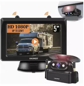 Magnetic Wireless Backup Camera HD 5" Monitor Rear View No Wiring No Drilling - Picture 1 of 10