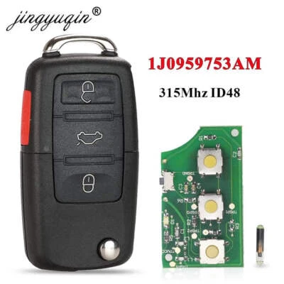 NEX AUTO jingyuqin 1J0959753AM Car Remote Key for VW Beetle Golf Passat Jetta 315Mhz ID48