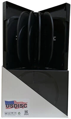 USDISC DVD Cases Chubby 33mm Economy, Decuple 10 Disc (Black) Lot — 第 1/2 张图片