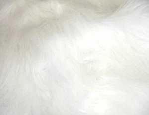 LONG Pile Fun Faux Fur Fabric Material - BRIGHT WHITE - Picture 1 of 1