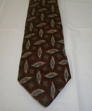 NWOT BUGATTI Necktie Tie 100% Italian Silk Burgundy, Gray, Sand Abstract