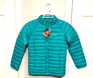 Columbia Kids Omni-Heat Thermal Reflective Puffy Jacket M 10/12 Teal Aqua NEW - Picture 1 of 7