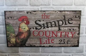 Wood Rooster Wall Picture/Sign*Primitive Country Farmhouse Decor*New - Picture 1 of 5