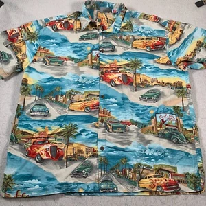 Camisa comercial de alta mar para hombre grande azul Chevy años 50 Hotrod hawaiana - Imagen 1 de 15